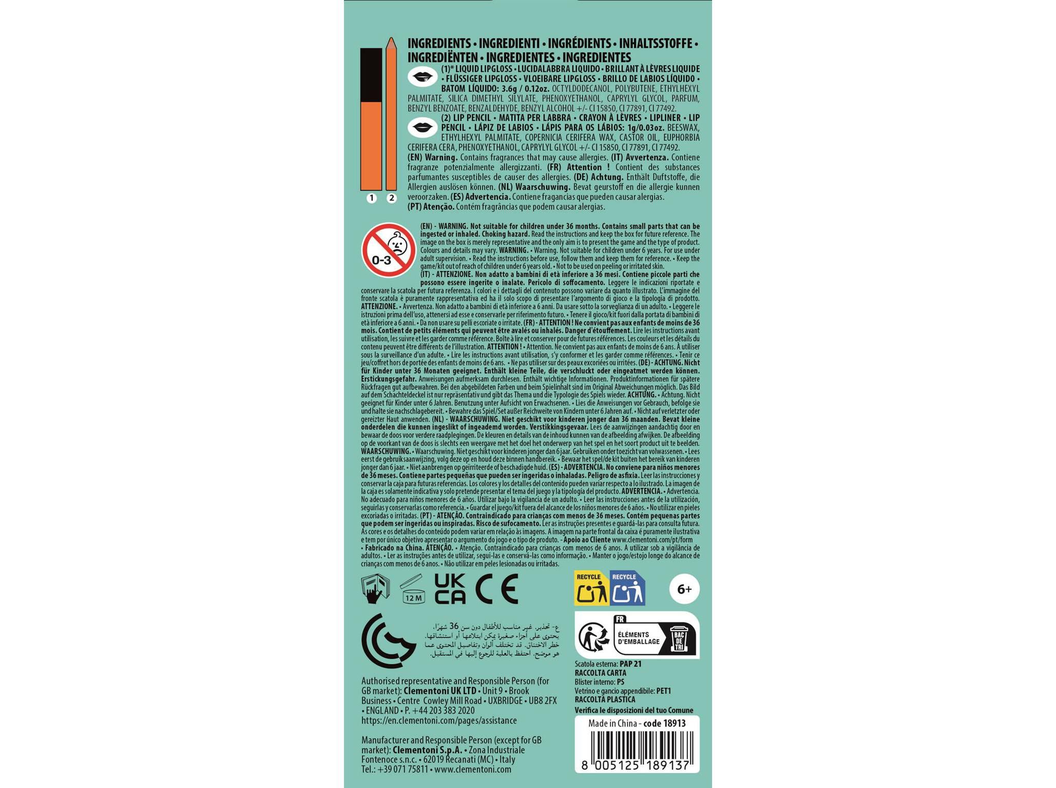 LIPGLOSS LIP PENCIL CRAZY CHIC CLEMENTONI PEACH image number 1