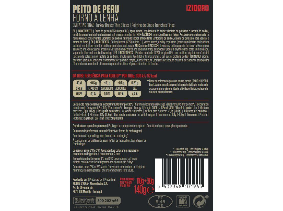 PEITO PERU DE PERU FF IZIDORO FORNO A LENHA 110G+30G image number 1
