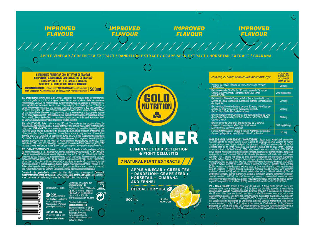 DRAINER GOLDNUTRITION LIM&Atilde;O 500 ML image number 1