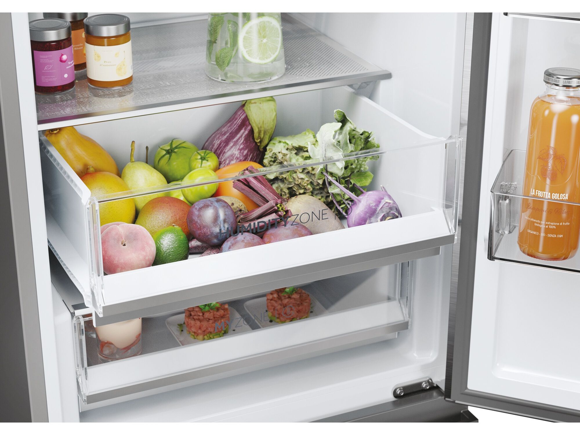 FRIGOR&Iacute;FICO COMBINADO 3 PORTAS HAIER HTW5620ENMG (NO FROST E 2.05CM 414L INOX) image number 14