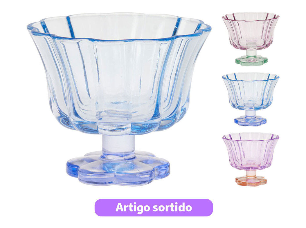 COPO GELADO VIDRO 210ML CORES SORTIDAS