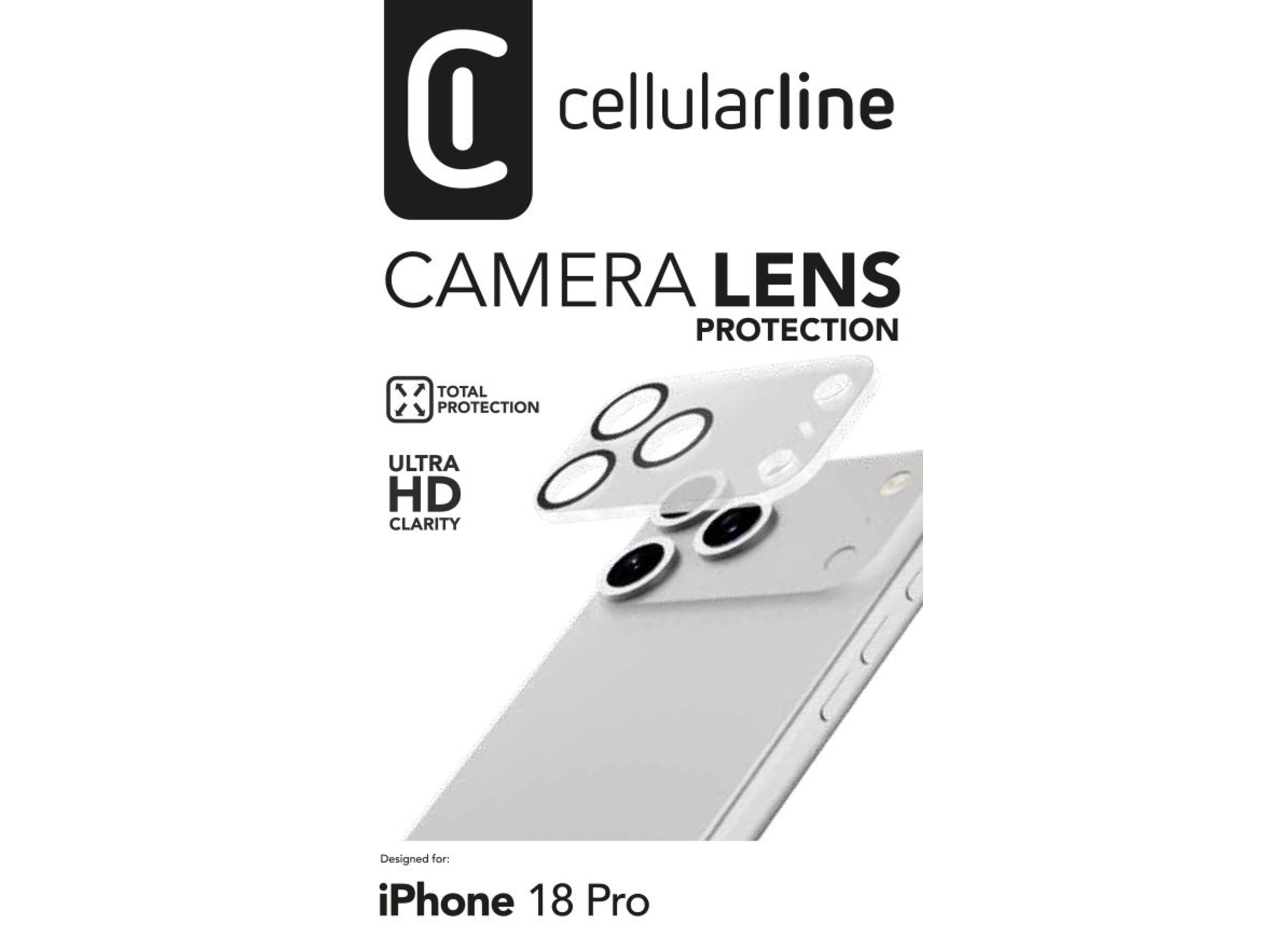 P.ECR&Atilde; CELLULARLINE IPH 18 PRO V.TEMP P/LENTE image number 1