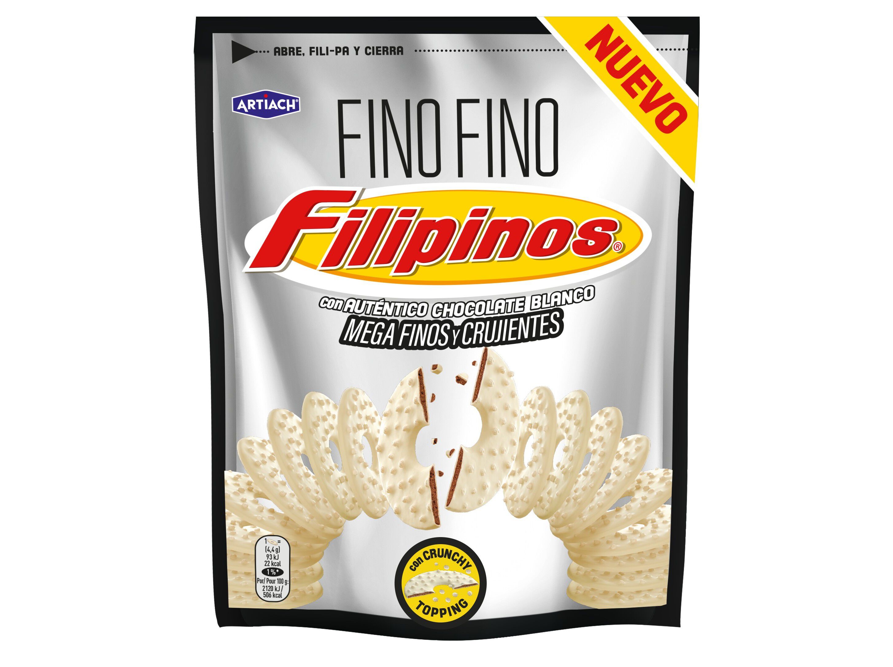 BOLACHA FILIPINOS FINO FINO CHOCOLATE BRANCO 87G image number 0