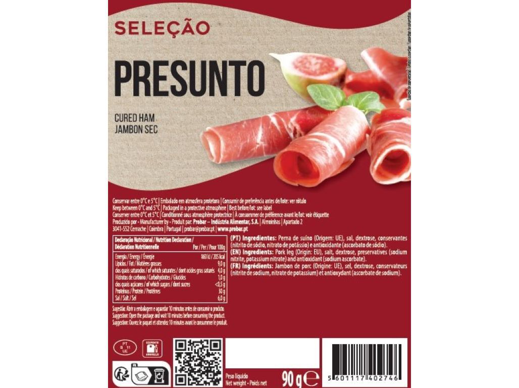 PRESUNTO PROBAR FATIADO SELE&Ccedil;&Atilde;O 90G image number 1