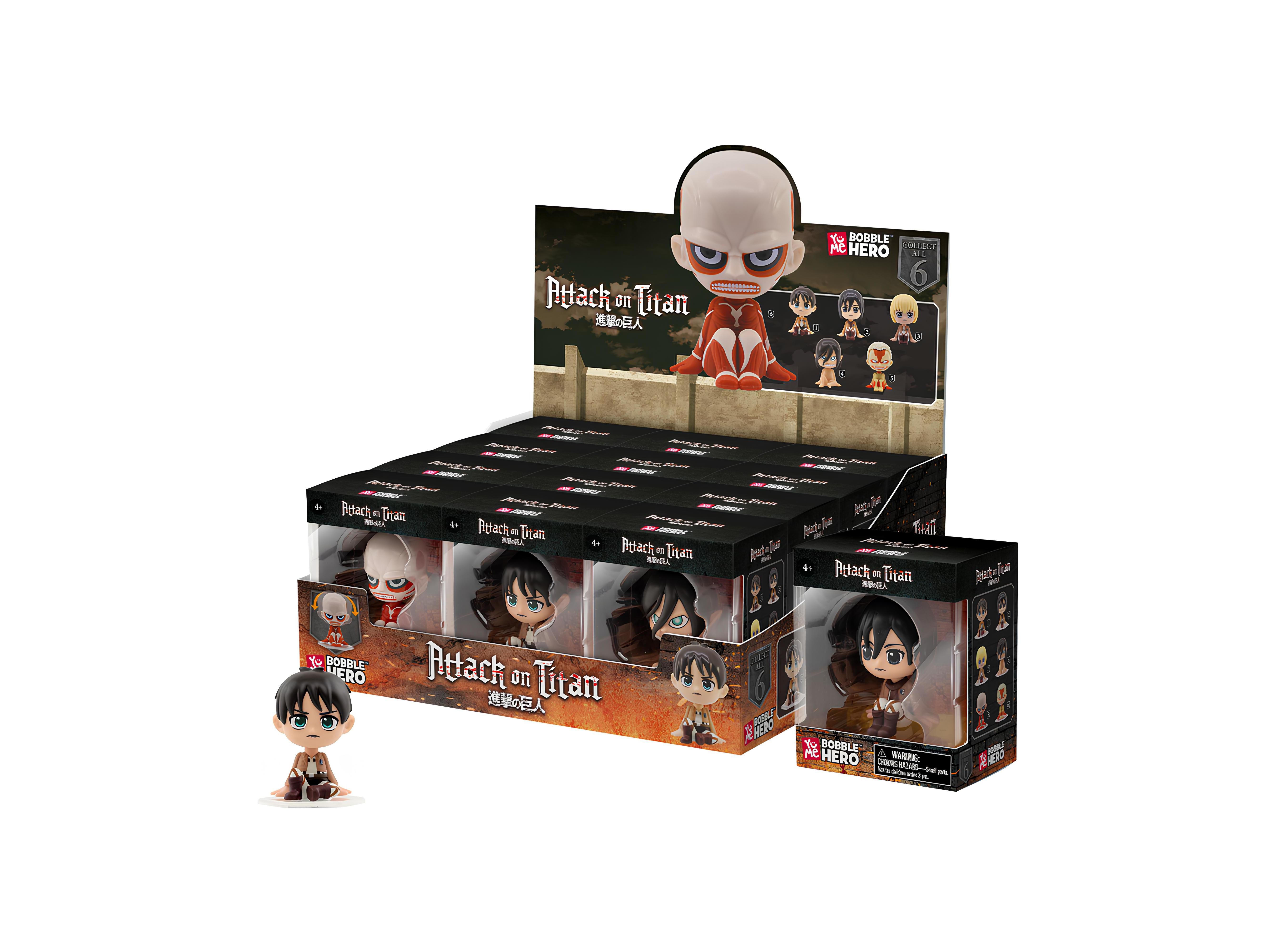 FIGURA YU ME ATTACK ON TITAN BOBBLE HERO MODELOS SORTIDOS image number 1