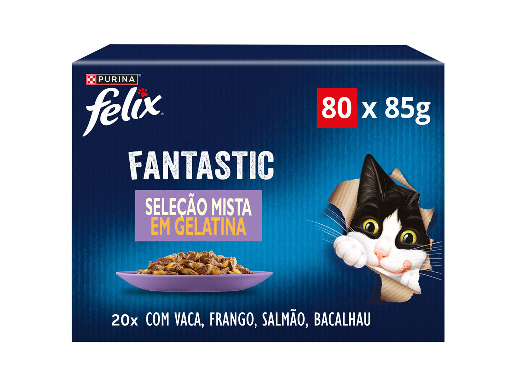 COMIDA H&Uacute;MIDA GATO FELIX FANTASTIC 80X85G
