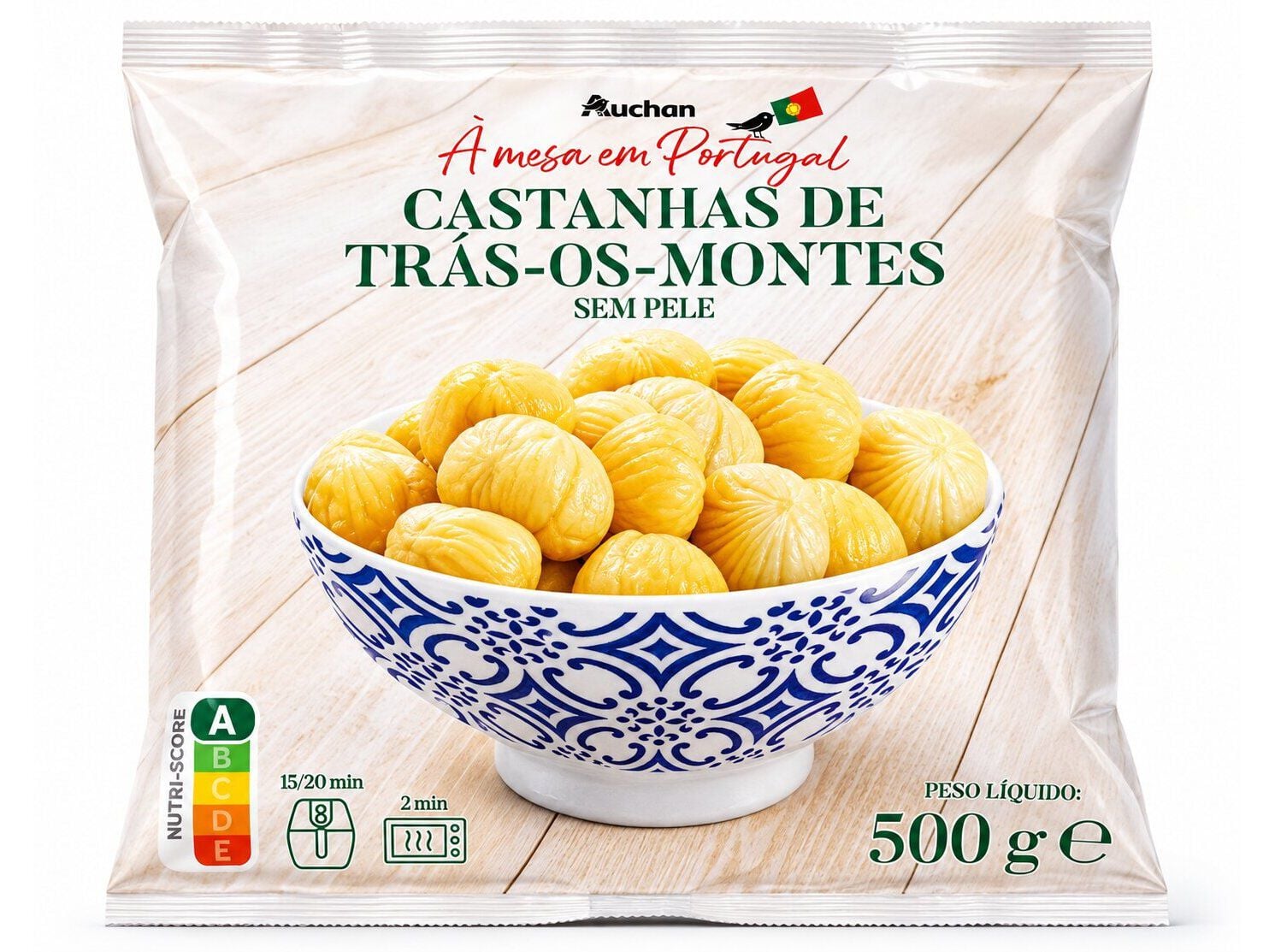 CASTANHAS AUCHAN &Agrave; MESA EM PORTUGAL TR&Aacute;S-OS-MONTES SEM PELE 500G