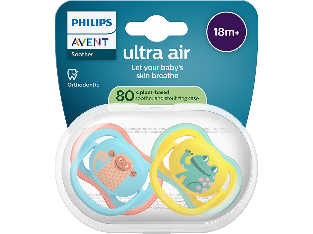 CHUPETA AVENT ULTRA AIR 18M+ DECO AZ/AM 2UN