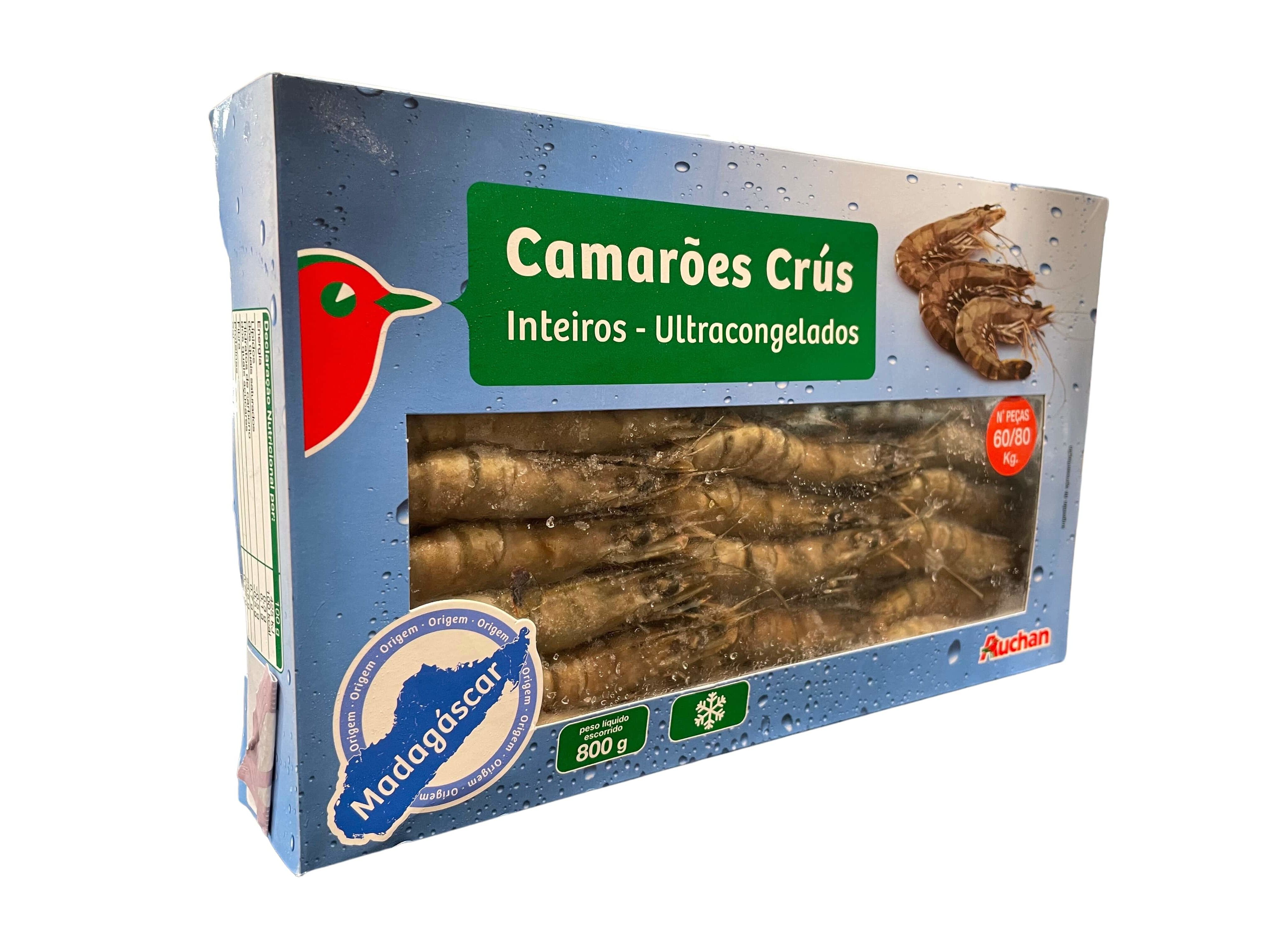 CAMAR&Atilde;O AUCHAN CRU MADAG&Aacute;SCAR 60/80 800G