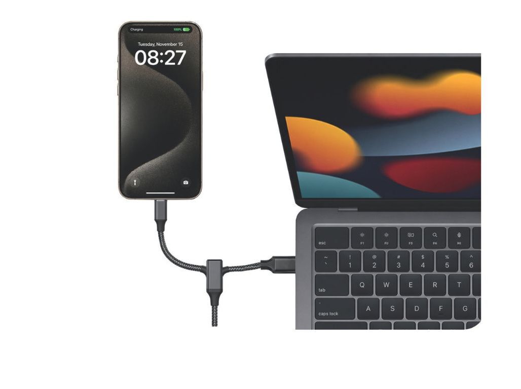 CABO QILIVE USB-C PARA 2 USB-C 1.5M 5A T&Ecirc;XTIL PRETO image number 1