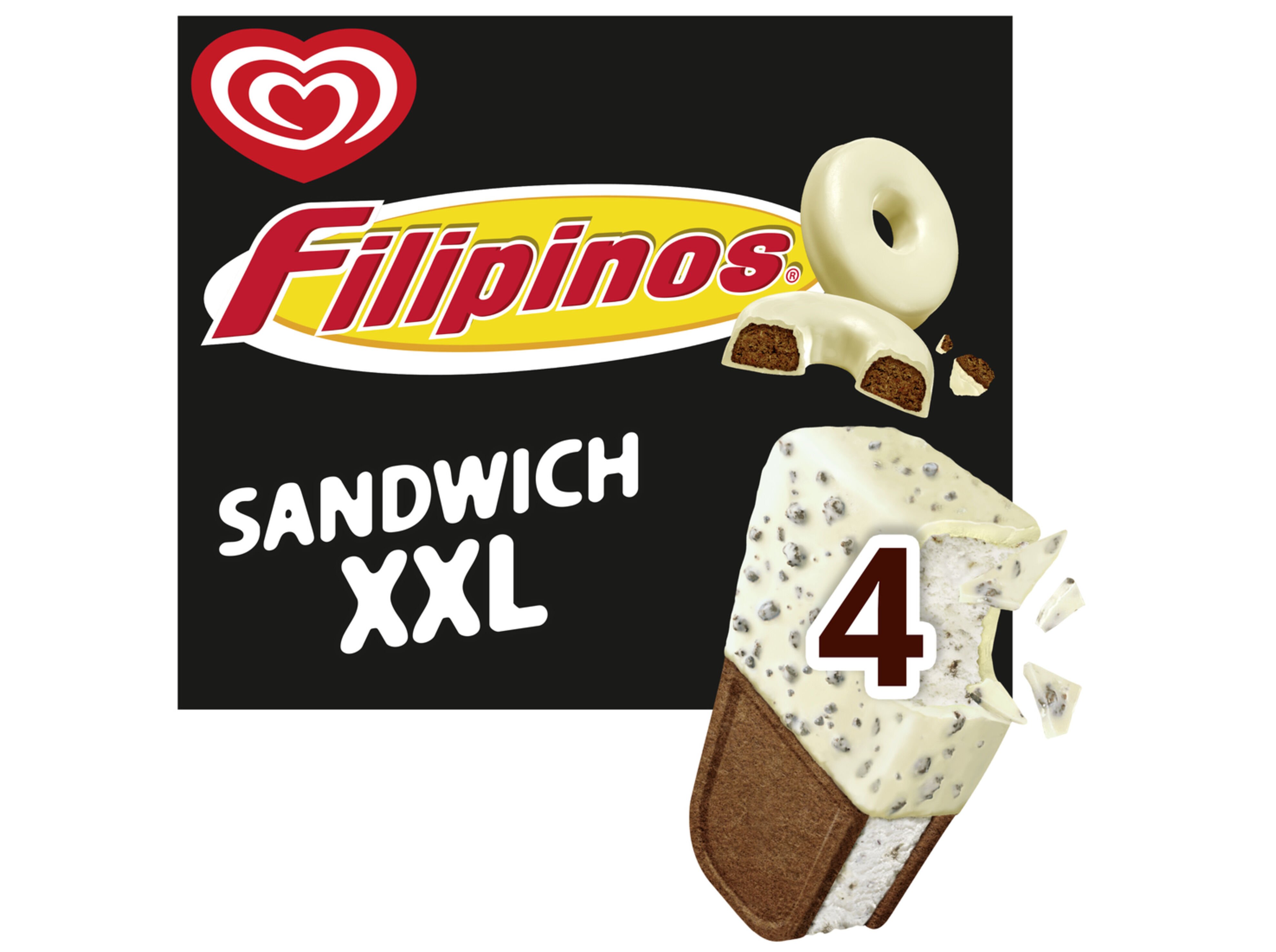 GELADO OL&Aacute; SANDWICH XXL FILIPINOS 4X130ML image number 0