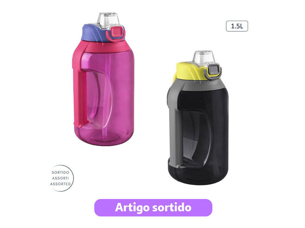 GARRAFA DE AGUA ANILAR 1.5L CORES SORTIDAS