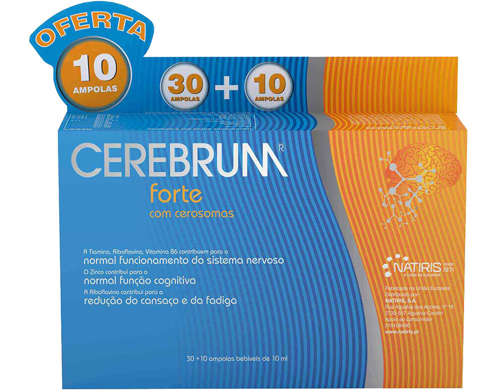 SUPLEMENTO CEREBRUM FORTE 30AMPOLAS COM OFERTA 10 AMPOLAS