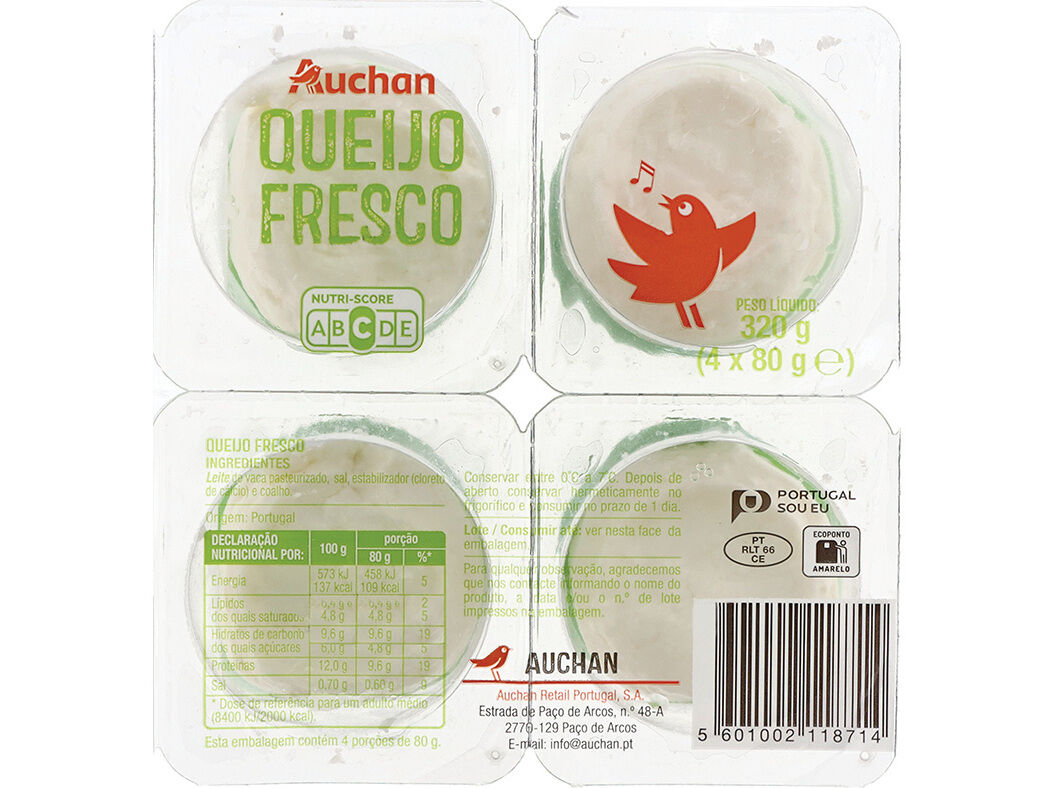 QUEIJO FRESCO AUCHAN 4X80G image number 1