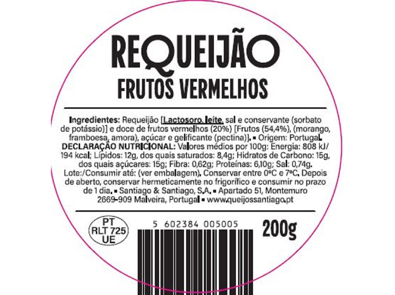 REQUEIJ&Atilde;O SANTIAGO COM DOCE FRUTOS VERMELHOS 200G image number 1