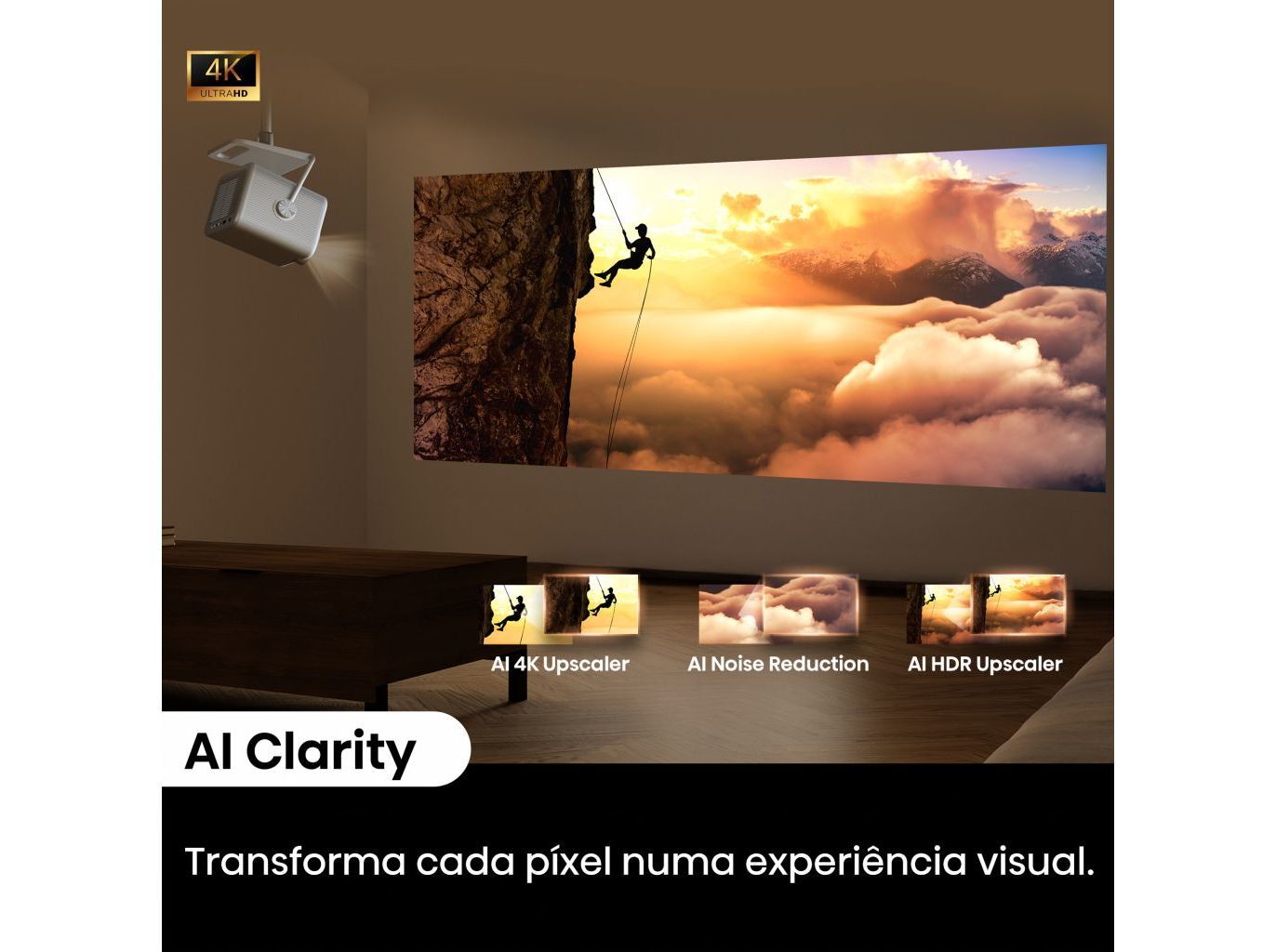 PROJETOR LASER TV HISENSE:M2 PRO 4K UHD 65" A 200" image number 2