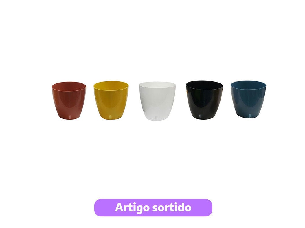 VASO PL&Aacute;STICO GARDENSTAR &Oslash;15XA14.2CM CORES SORTIDAS