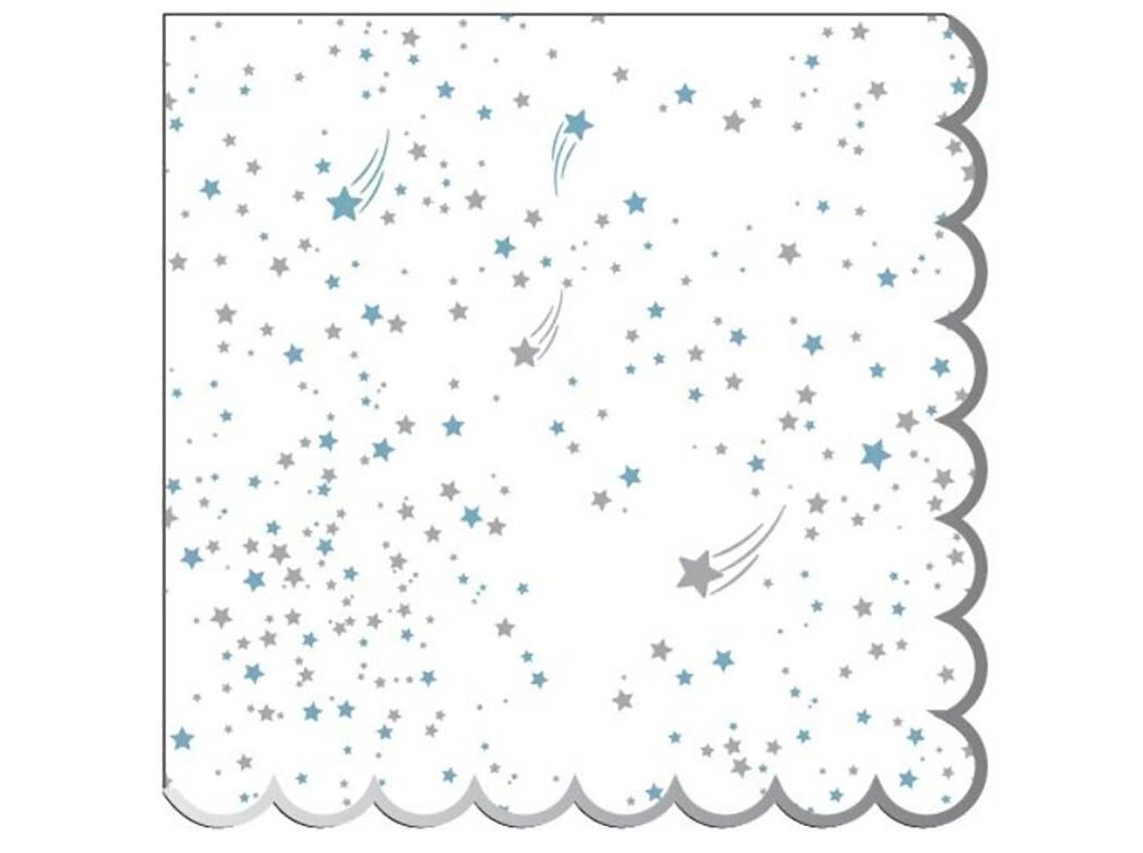GUARDANAPOS RECORTADOS ACTUEL ESTRELAS AZUL 3F 33X33CM image number 0