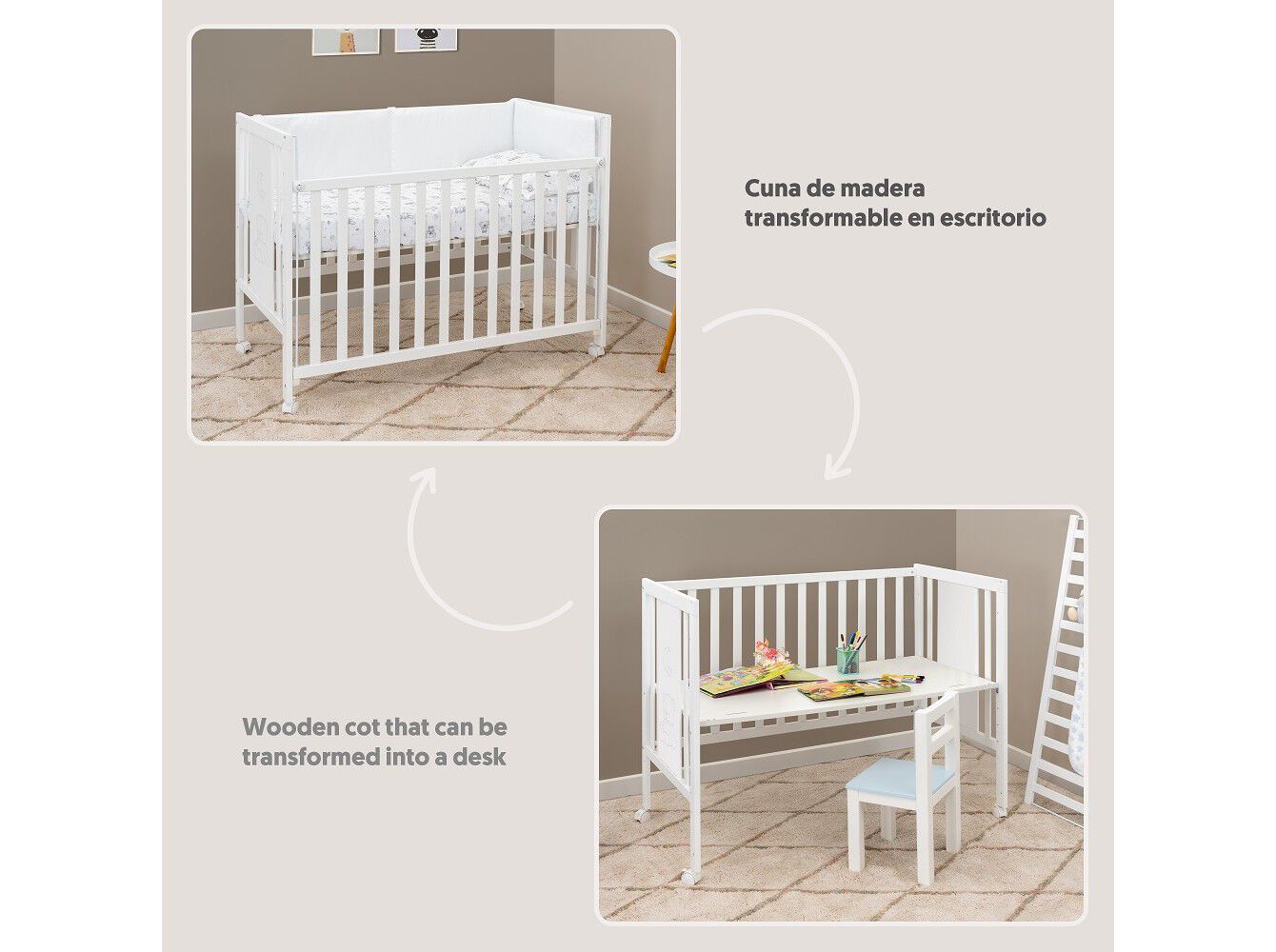 CAMA BRANCA INTERBABY TRANSFORM&Aacute;VEL 60X120CM image number 4