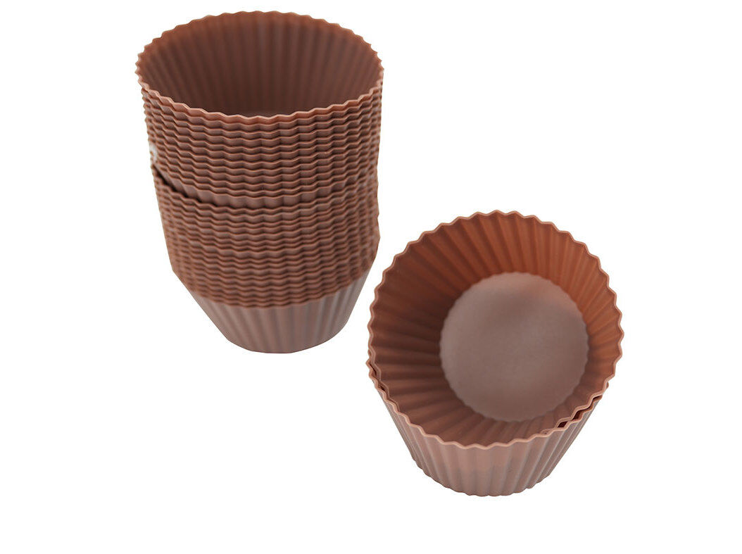 CONJUNTO DE 12 FORMAS EM SILICONE MUFFIN ACTUEL CASTANHO &Oslash;7CM