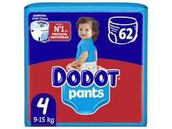 Fraldas Cueca Pants Dodot T4 9-15kg Dodot Pants 62 un