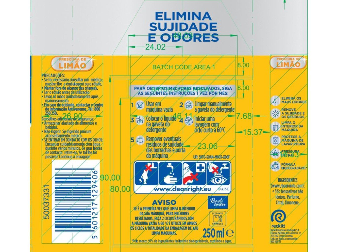 LIMPA M&Aacute;QUINA ROUPA LIM&Atilde;O XAU 250ML image number 1