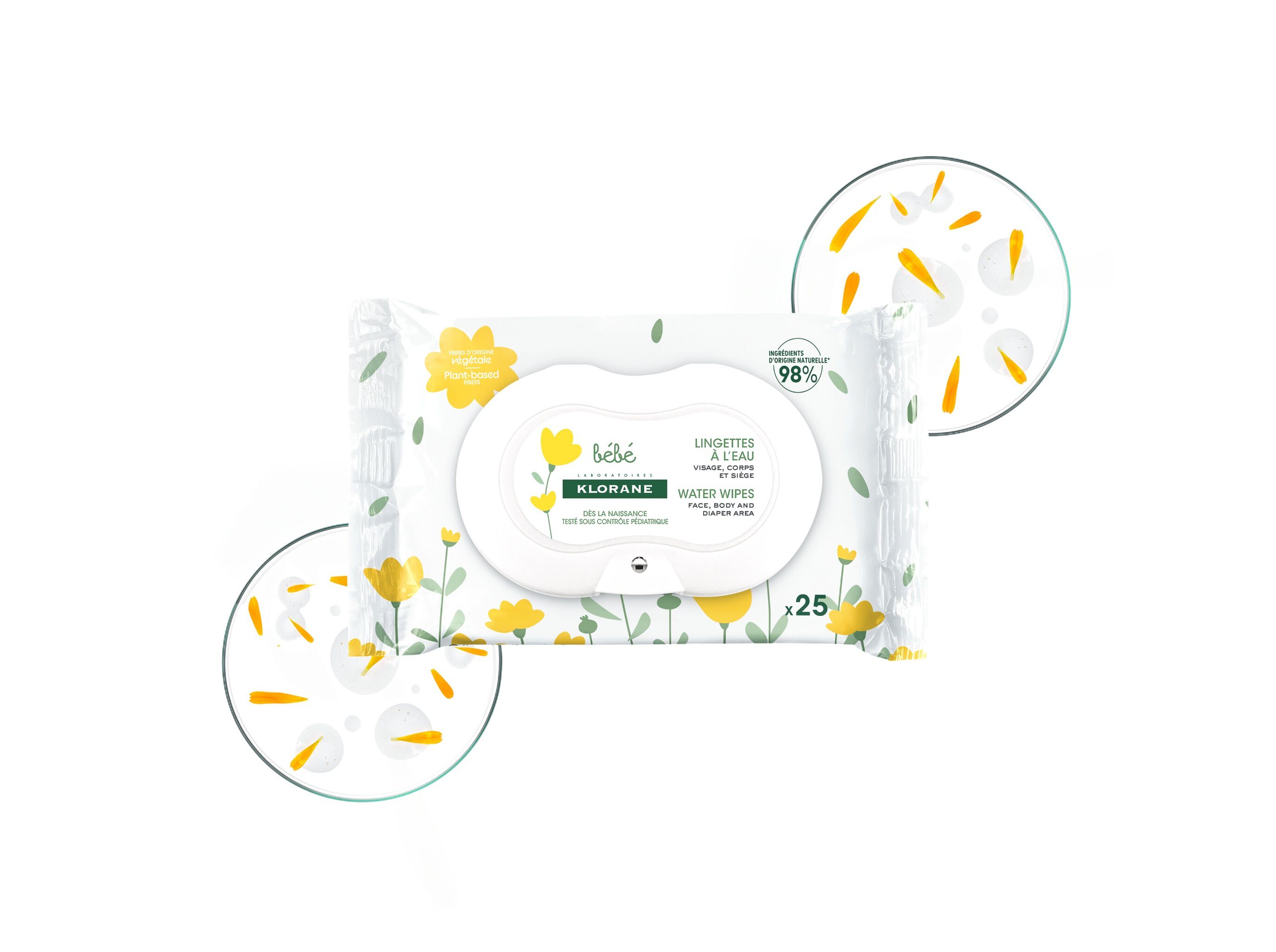 TOALHITAS KLORANE BEB&Eacute; DE &Aacute;GUA 25UN image number 0