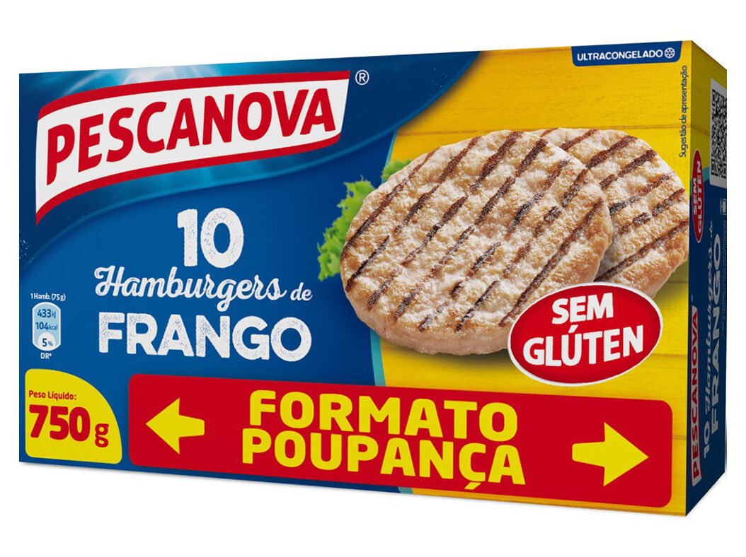 HAMBURGUER PESCANOVA DE FRANGO SEM GL&Uacute;TEN 750G