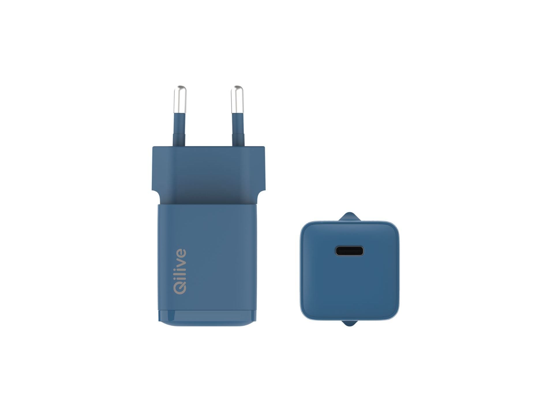 CARREGADOR DOM&Eacute;STICO QILIVE 600194189 AZUL 1 USBC 30W image number 0