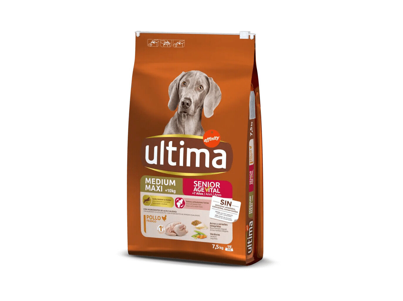 RA&Ccedil;&Atilde;O PARA C&Atilde;O ULTIMA M&Eacute;DIO E MAXI S&Eacute;NIOR COM FRANGO 7.5KG image number 0