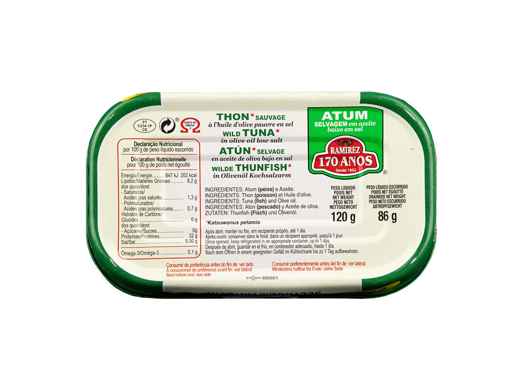 ATUM EM AZEITE RAMIREZ BAIXO EM SAL 120(86)G image number 1