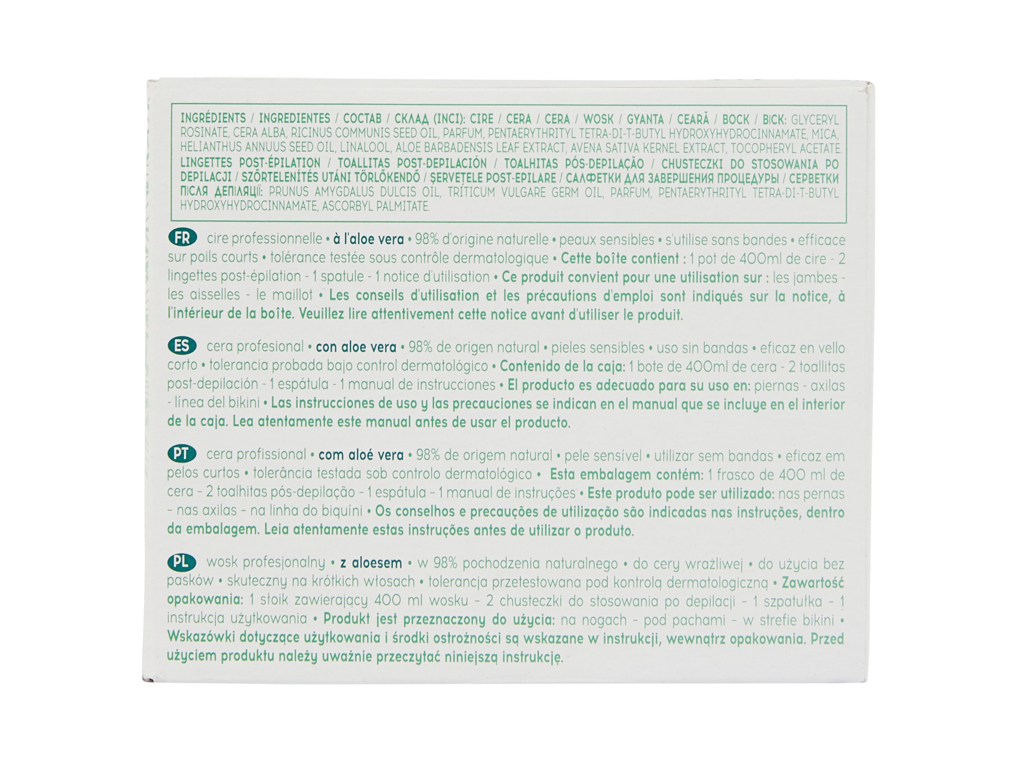 CERA COSMIA DEPILAT&Oacute;RIA COM ALO&Eacute; VERA PROFISSIONAL 400G image number 3