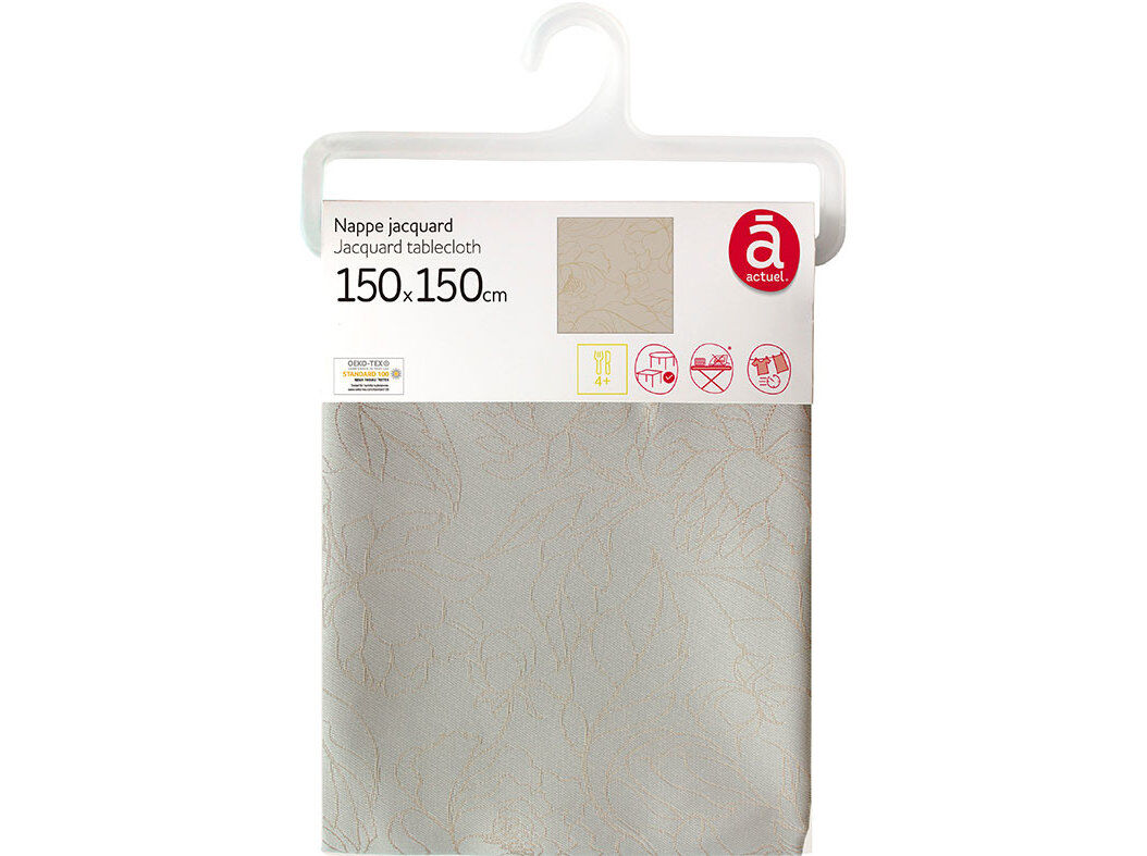 TOALHA MESA JACQUARD ACTUEL BEGE 100%POL 150X150 image number 0