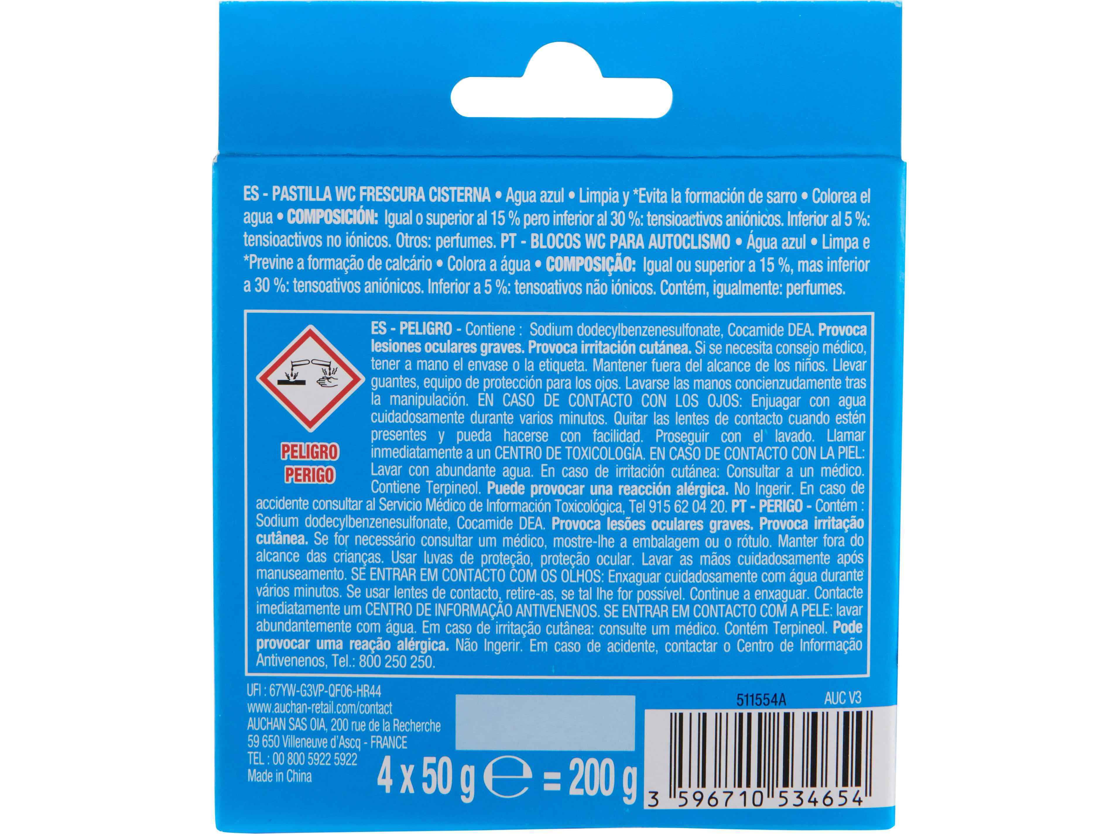 BLOCO WC AUCHAN AUTOCLISMO &Aacute;GUA AZUL 4UN image number 1