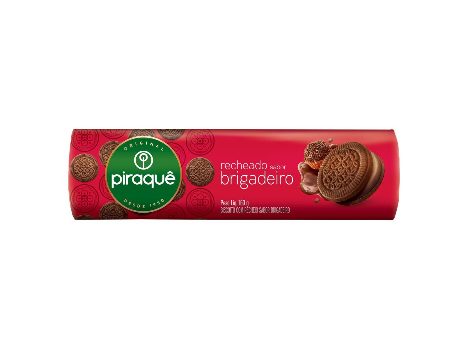 BISCOITO PIRAQU&Ecirc; RECHEADO BRIGADEIRO 160G image number 1