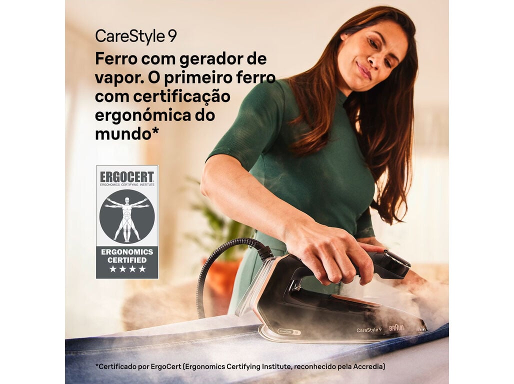 FERRO COM CALDEIRA BRAUN IS9090BK CARESTYLE 9 (PRESS&Atilde;O 9 BAR - 2700 W - JATO VAPOR 750 G/MIN) image number 3