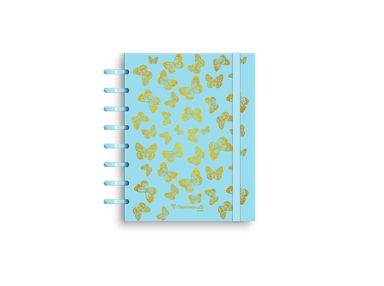 CADERNO A5 ECOSMART AMBAR PAUTADO GOLDFLY 100 FOLHAS