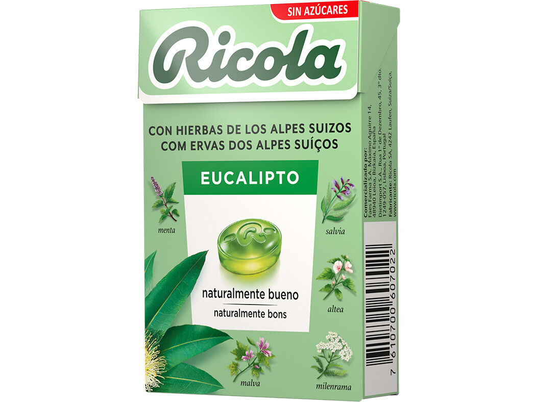 REBU&Ccedil;ADOS RICOLA SEM A&Ccedil;&Uacute;CAR EUCALIPTO 50G