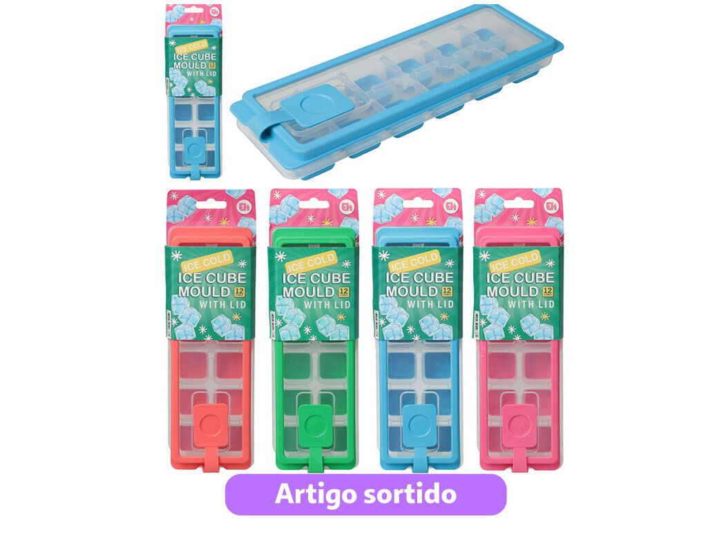 CUVETE GELO 12 CUBOS CORES SORTIDAS