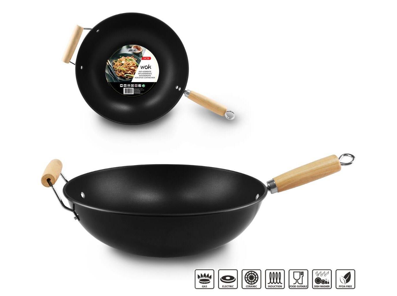 WOK ANILAR APTA INDU&Ccedil;&Atilde;O 34 CM image number 0