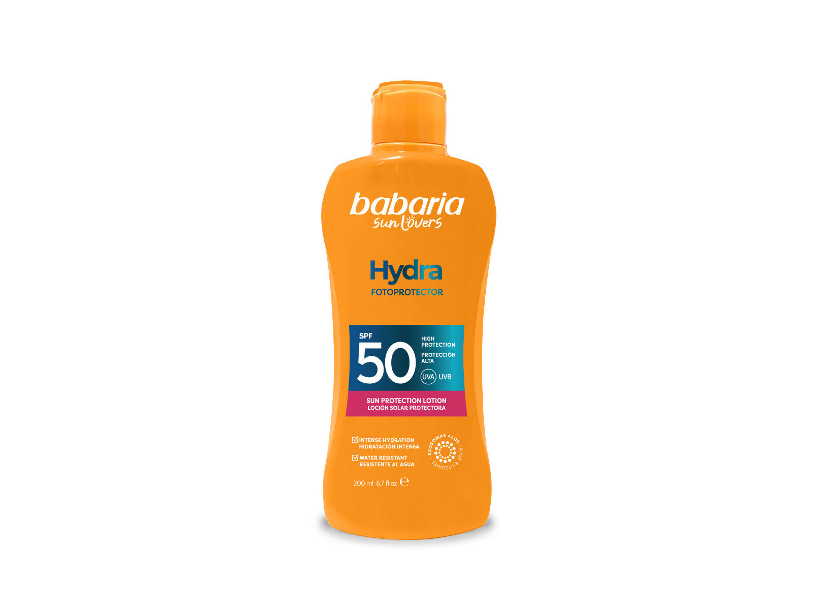 LEITE PROTE&Ccedil;&Atilde;O SOLAR BABARIA ALOE HYDRA SPF50 200ML image number 0
