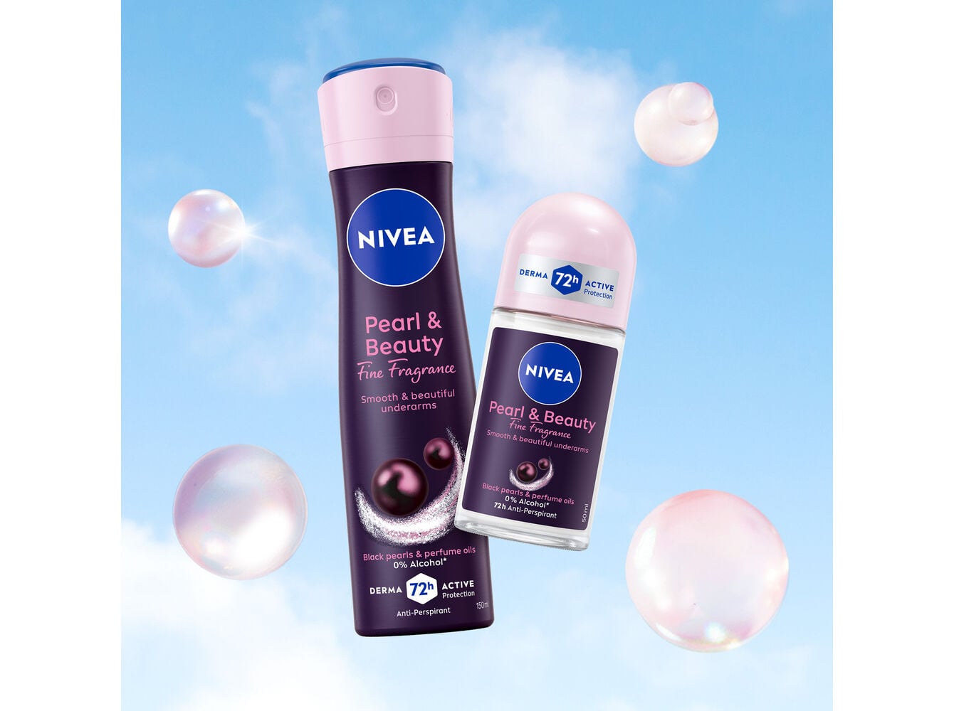 DESODORIZANTE ROLL-ON NIVEA PEARL & BEAUTY BLACK 50 ML image number 1