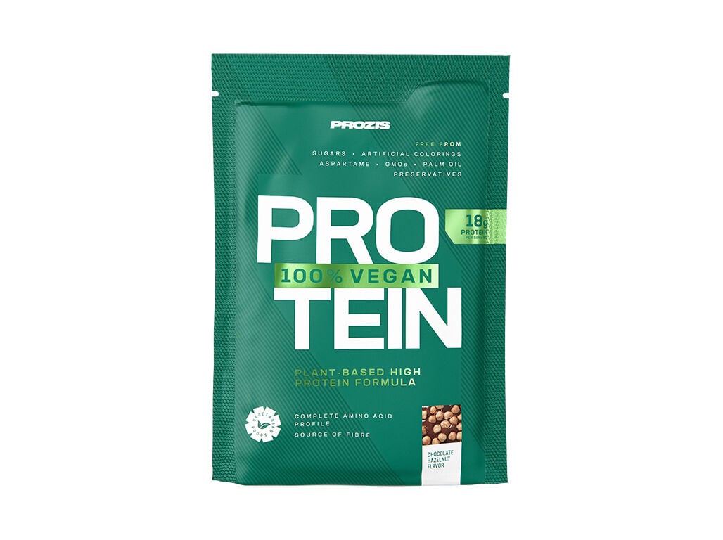 SAQUETA PROTE&Iacute;NA 100% PROZIS VEGAN CHOCOLATE E AVEL&Atilde; 25G image number 0
