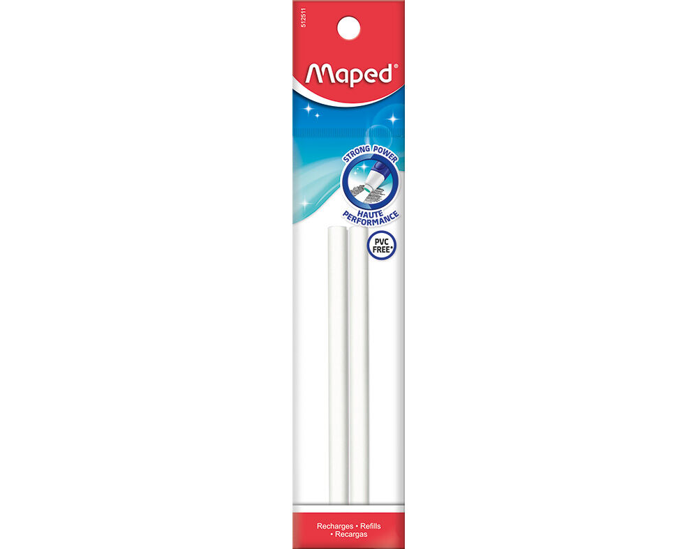 RECARGA PARA CANETA BORRACHA GOM PEN MAPED BRANCO 2 UNIDADES image number 0