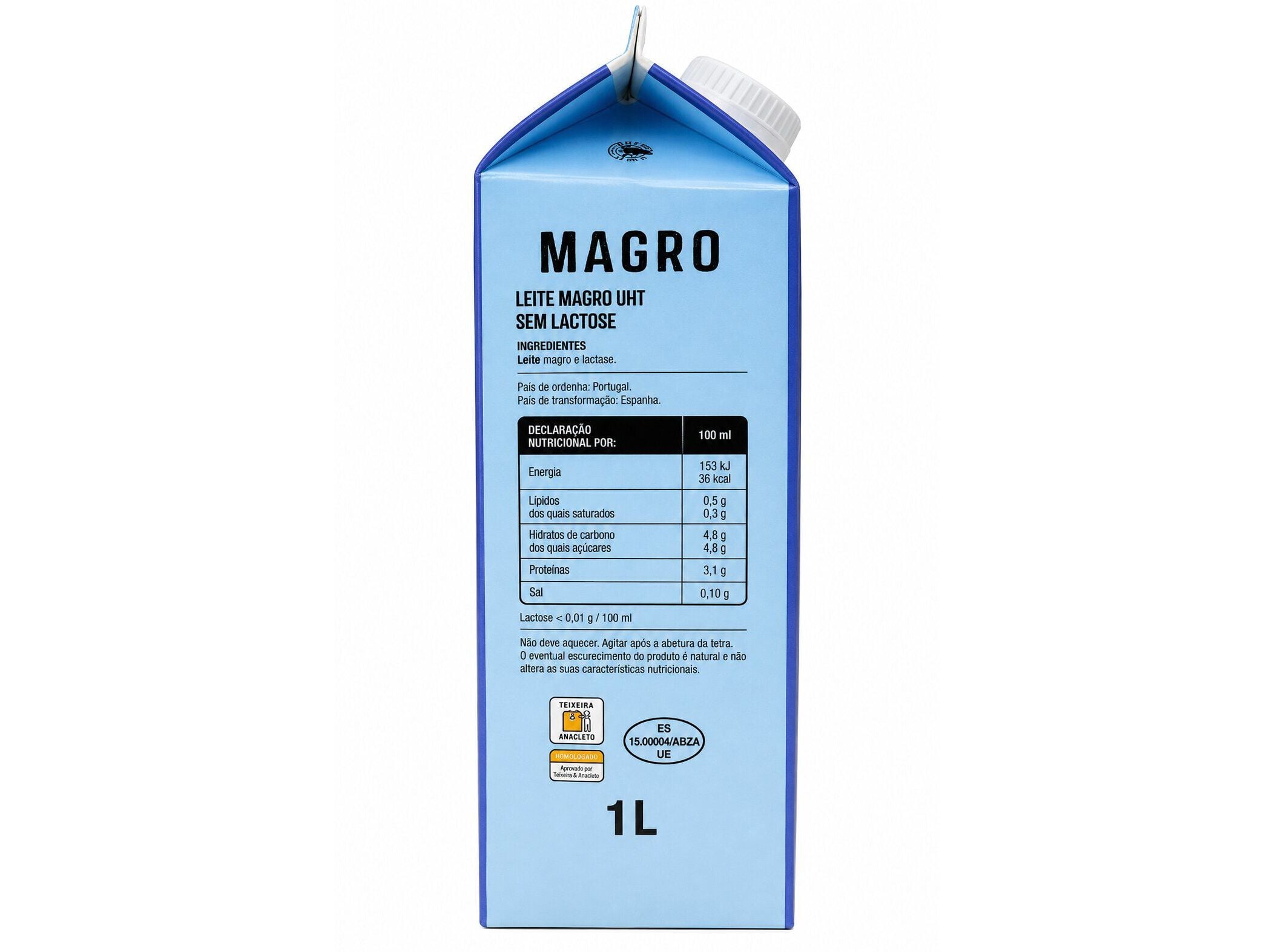 LEITE UHT SEM LACTOSE AUCHAN MAGRO 1L image number 2