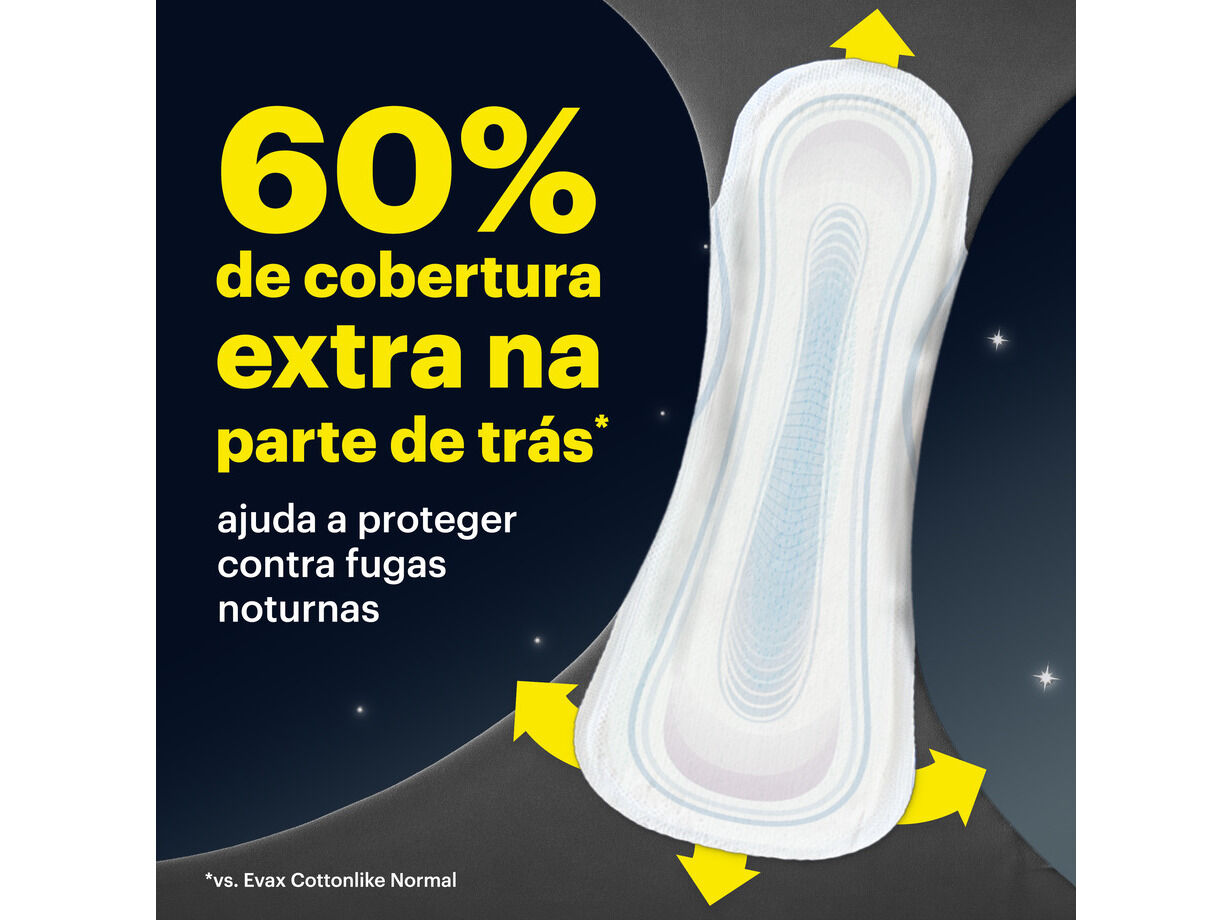 PENSOS HIGI&Eacute;NICOS COTTONLIKE NOITE EXTRA COM ABAS EVAX 16 UN image number 3