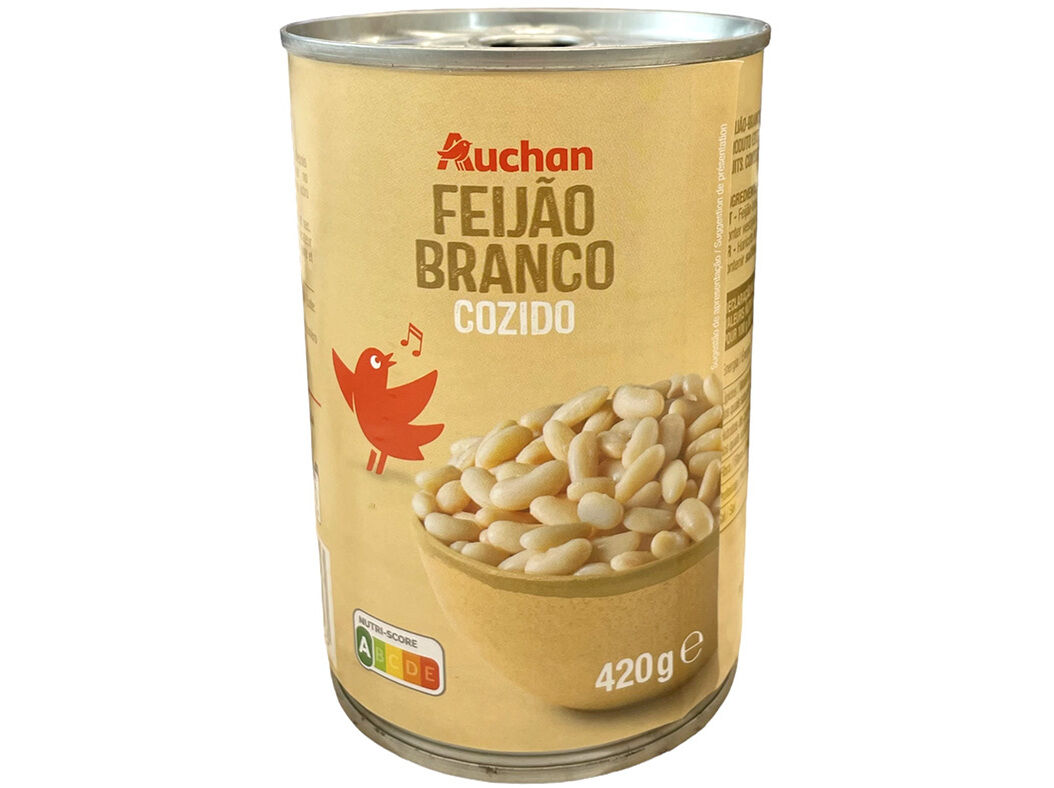 FEIJ&Atilde;O BRANCO AUCHAN COZIDO 420(260)G