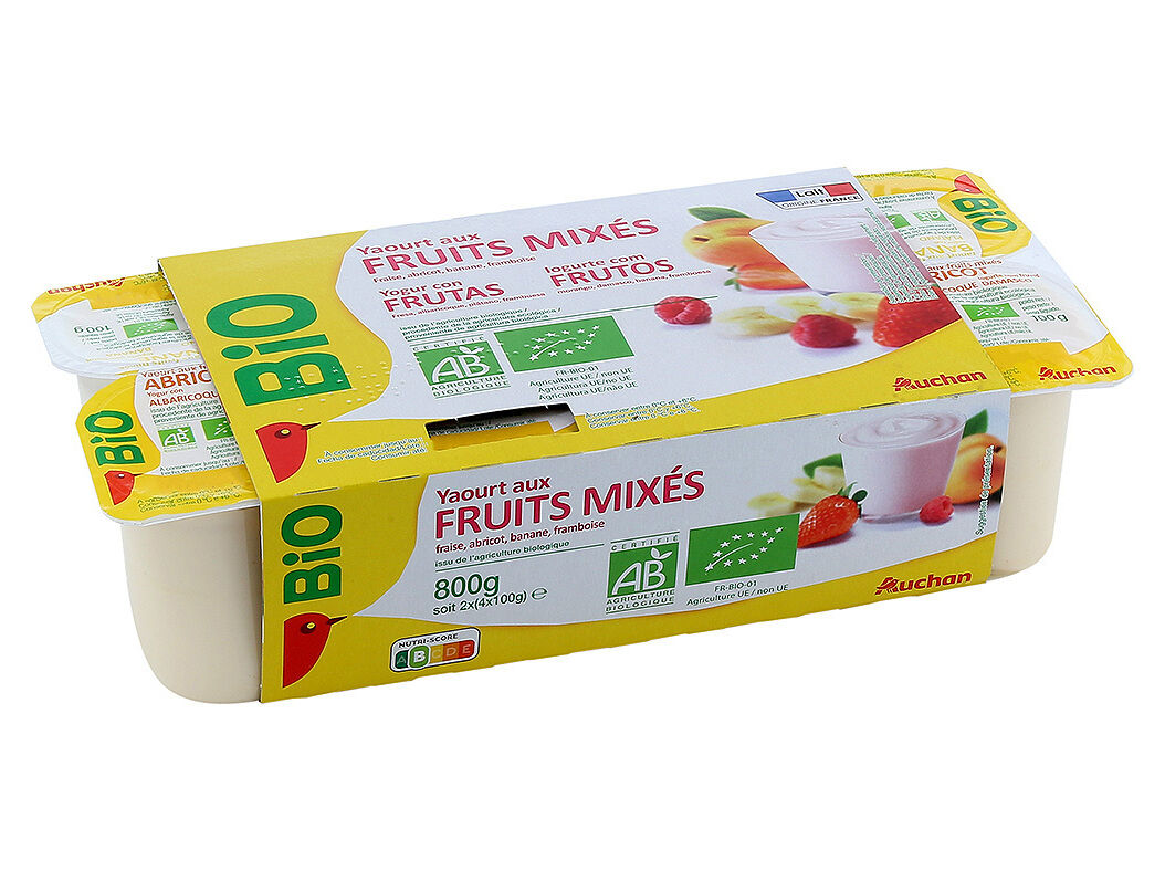 IOGURTE AROMA AUCHAN BIO MISTURA FRUTOS 8X100G image number 0