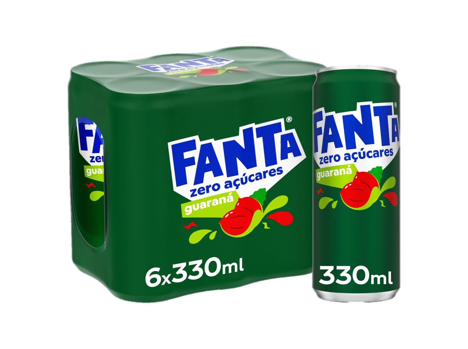 REFRIGERANTE COM G&Aacute;S FANTA GUARAN&Aacute; ZERO LATA 6X0.33L image number 0