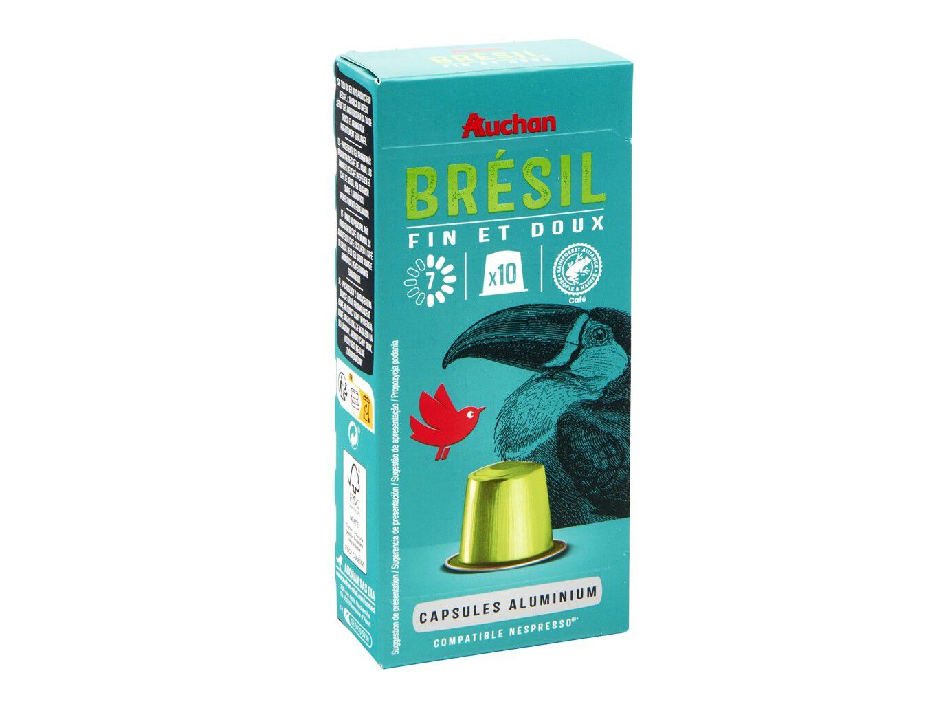 C&Aacute;PSULAS AUCHAN CAF&Eacute; COMPAT&Iacute;VEIS COM M&Aacute;QUINAS DE CAF&Eacute; NESPRESSO ALUMINIO BRASIL 10UN image number 0